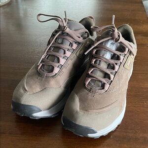 The North Face Olive and Pink Sneakers